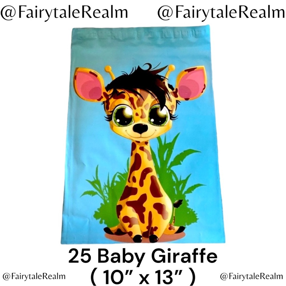 10”x13” Baby Giraffe ( 25 ) Poly Mailers, Shipping Envelopes, Gift Bags
